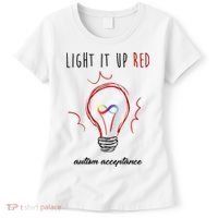 Light It Up Red Autism Acceptance Awareness Women's T-Shirt thumb 0