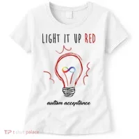 Light It Up Red Autism Acceptance Awareness Women's T-Shirt thumb 0