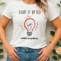 Light It Up Red Autism Acceptance Awareness Women's T-Shirt thumb 2