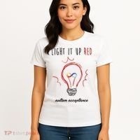 Light It Up Red Autism Acceptance Awareness Women's T-Shirt thumb 4