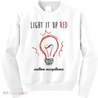 Light It Up Red Autism Acceptance Awareness Kids Sweatshirt thumb 0