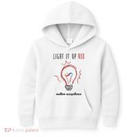 Light It Up Red Autism Acceptance Awareness Kids Hoodie thumb 0