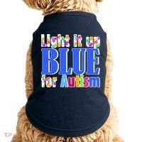 Light It Up Blue For Autism Awareness Month Doggie Tank thumb 0