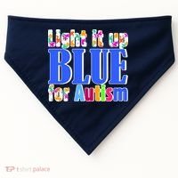 Light It Up Blue For Autism Awareness Month USA-Made Doggie Bandana thumb 0
