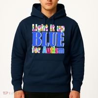 Light It Up Blue For Autism Awareness Month Hoodie thumb 2