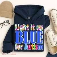 Light It Up Blue For Autism Awareness Month Hoodie thumb 4