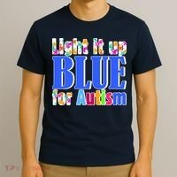 Light It Up Blue For Autism Awareness Month T-Shirt thumb 3