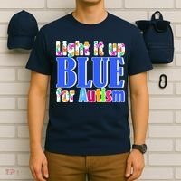 Light It Up Blue For Autism Awareness Month T-Shirt thumb 6