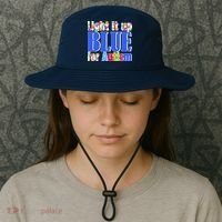 Light It Up Blue For Autism Awareness Month Bucket Hat thumb 3