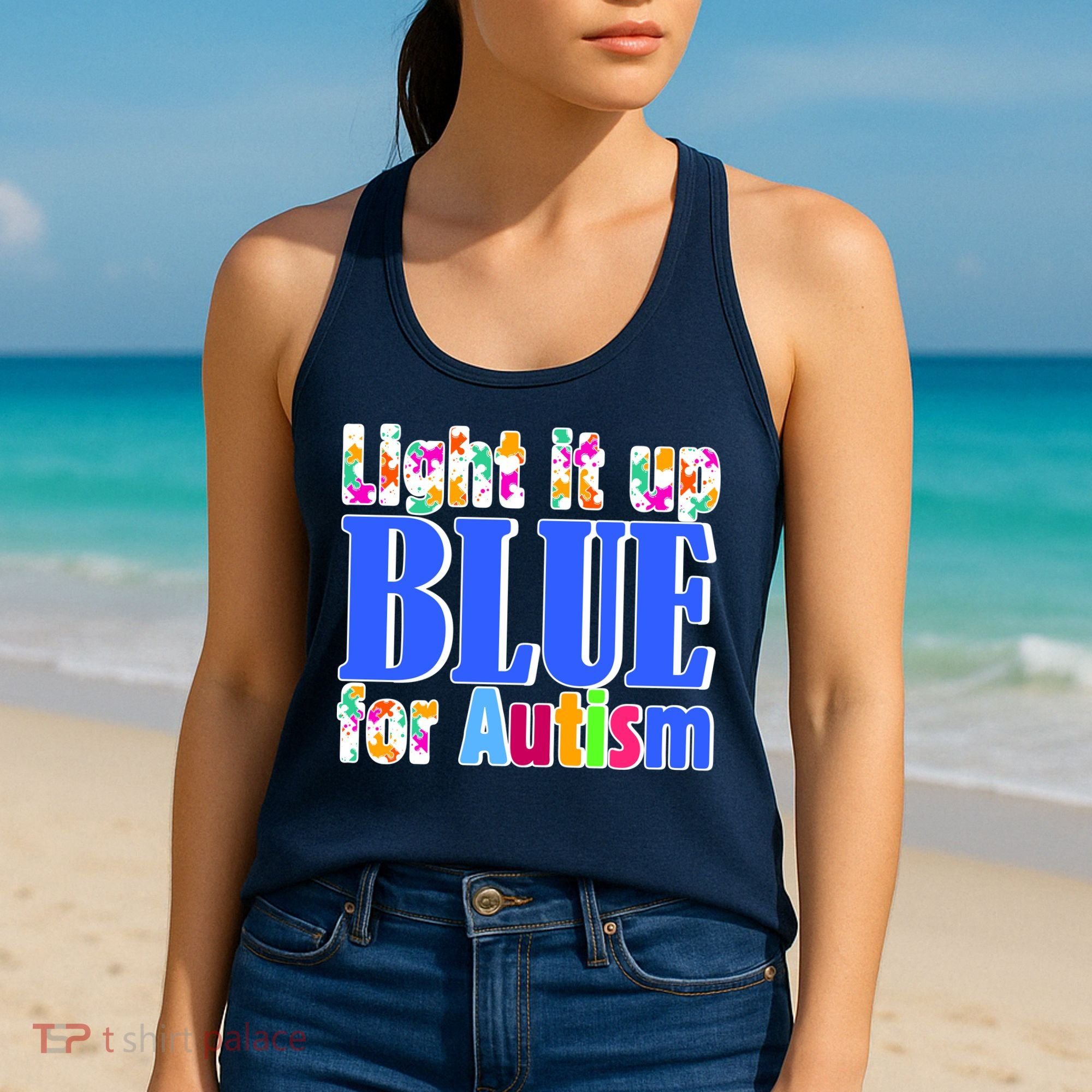 Light It Up Blue For Autism Awareness Month Women's Tank Top