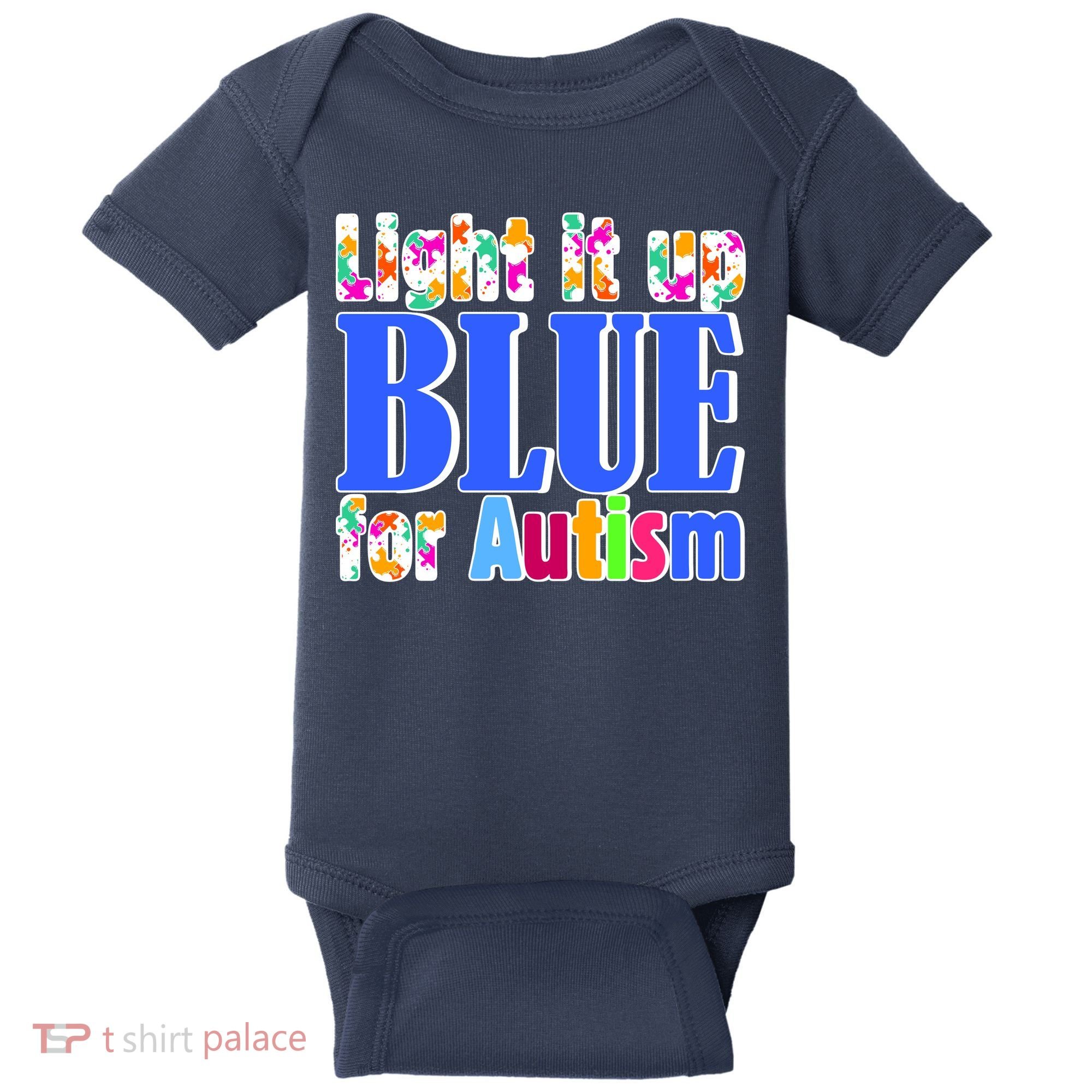 Light It Up Blue For Autism Awareness Month Baby Bodysuit