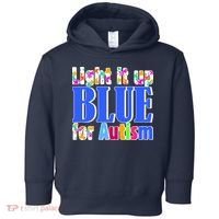 Light It Up Blue For Autism Awareness Month Toddler Hoodie thumb 0