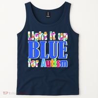 Light It Up Blue For Autism Awareness Month Tank Top thumb 2
