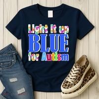 Light It Up Blue For Autism Awareness Month Women's T-Shirt thumb 3