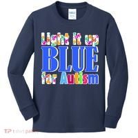 Light It Up Blue For Autism Awareness Month Kids Long Sleeve Shirt thumb 0