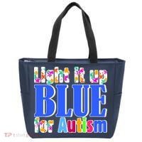 Light It Up Blue For Autism Awareness Month Tote Bag thumb 0