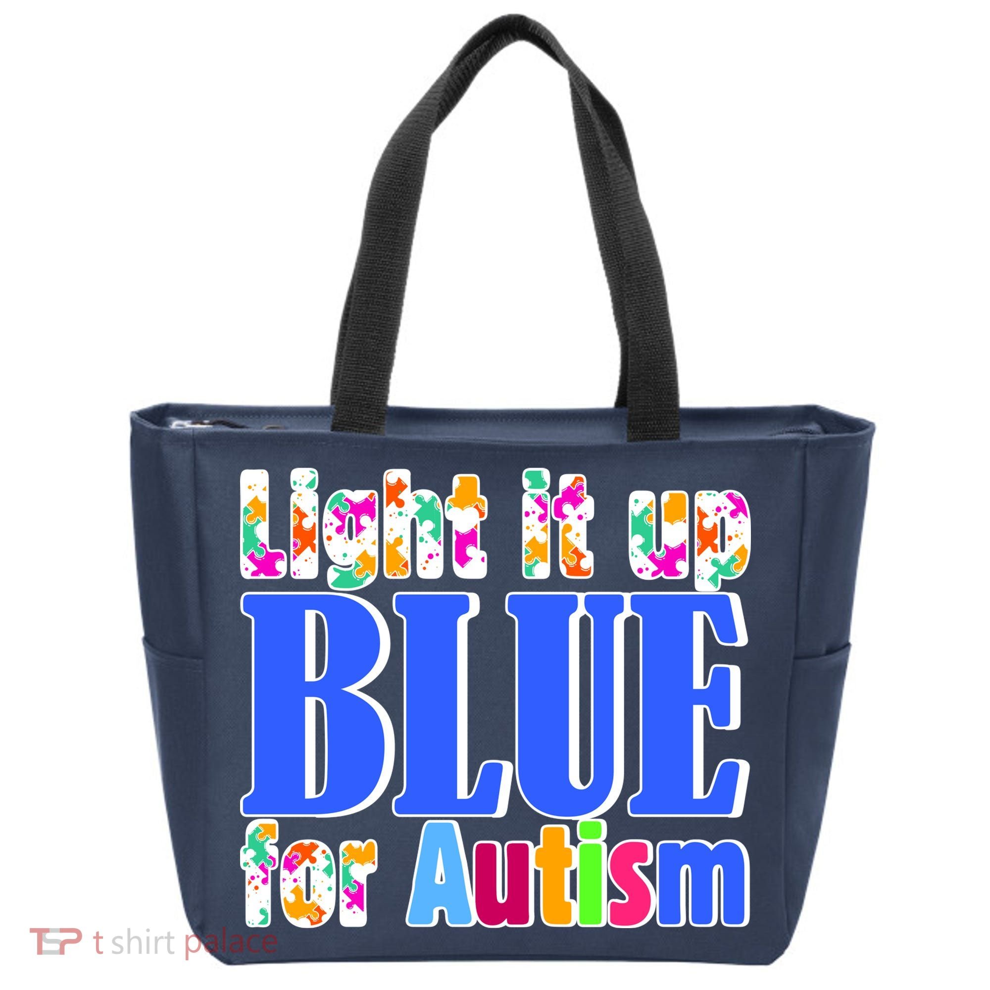 Light It Up Blue For Autism Awareness Month Tote Bag