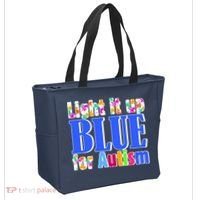 Light It Up Blue For Autism Awareness Month Tote Bag thumb 2