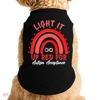 Light It Up Red For Autism Acceptance Red Rainbow Doggie Tank thumb 0