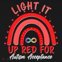 Light It Up Red For Autism Acceptance Red Rainbow Backpack thumb 2