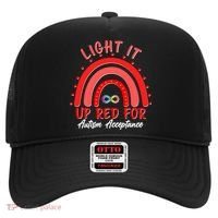 Light It Up Red For Autism Acceptance Red Rainbow Hat thumb 0