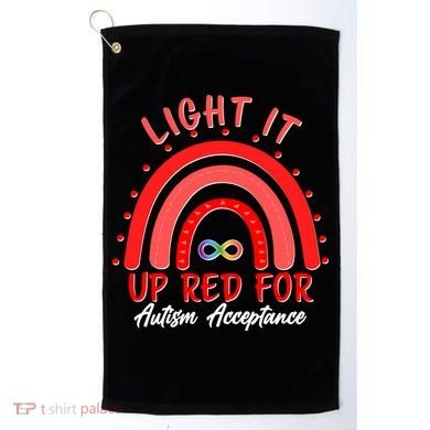 Light It Up Red For Autism Acceptance Red Rainbow Golf Towel