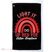 Light It Up Red For Autism Acceptance Red Rainbow Golf Towel thumb 0