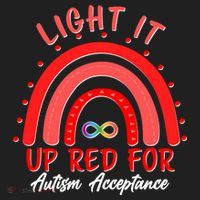 Light It Up Red For Autism Acceptance Red Rainbow Golf Towel thumb 3