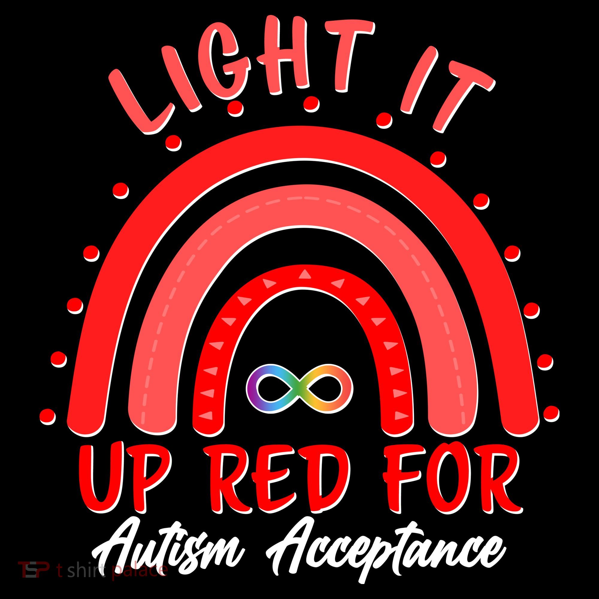 Light It Up Red For Autism Acceptance Red Rainbow Women's Long Sleeve Shirt
