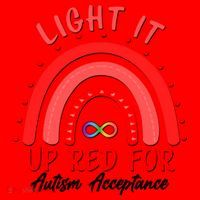 Light It Up Red For Autism Acceptance Red Rainbow Santa Hat thumb 1