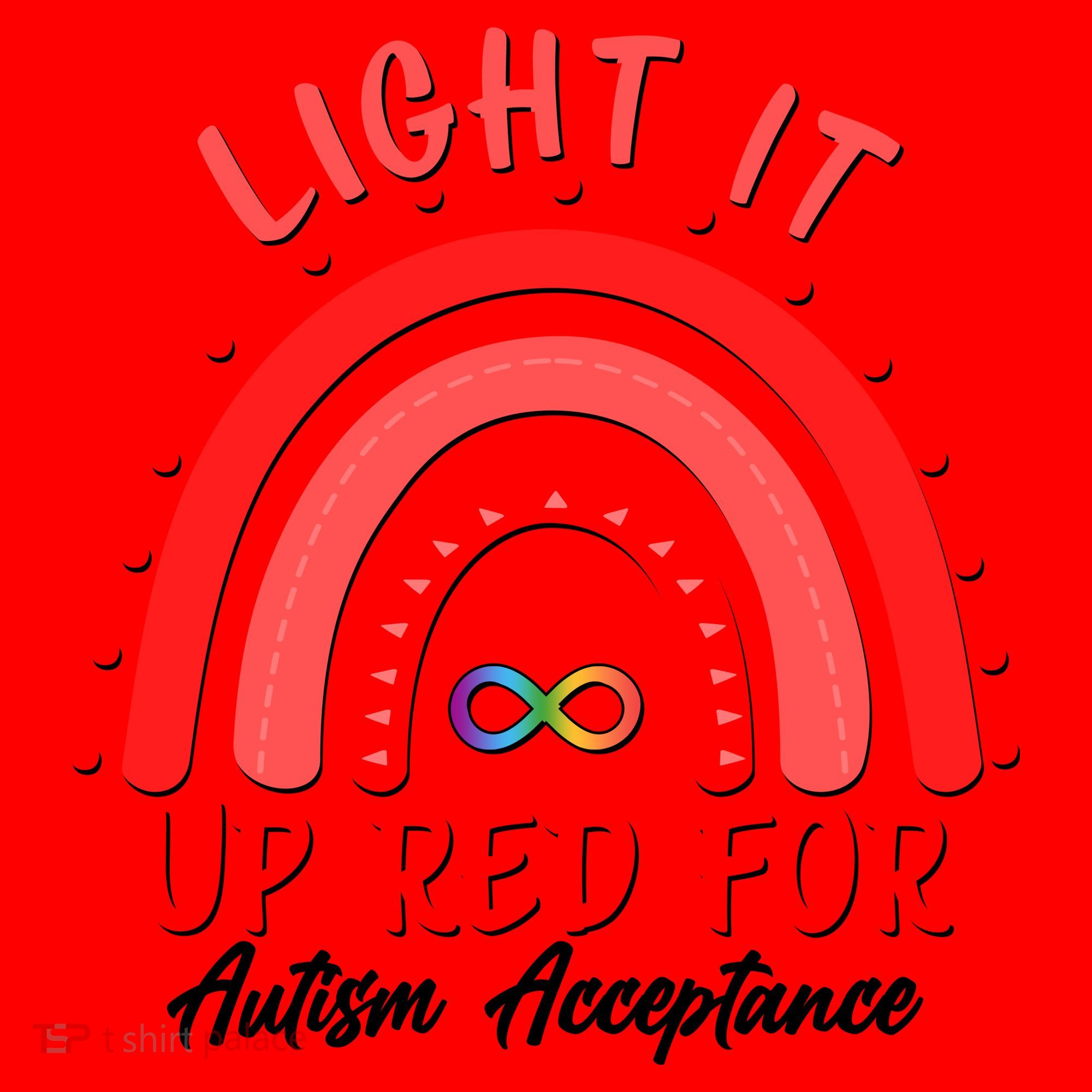 Light It Up Red For Autism Acceptance Red Rainbow Santa Hat