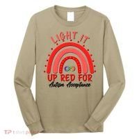 Light It Up Red For Autism Acceptance Red Rainbow Long Sleeve Shirt thumb 0