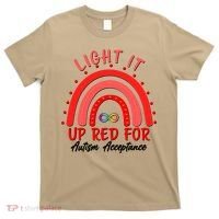 Light It Up Red For Autism Acceptance Red Rainbow T-Shirt thumb 0