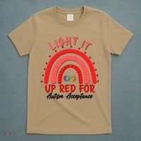 Light It Up Red For Autism Acceptance Red Rainbow T-Shirt thumb 5
