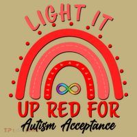 Light It Up Red For Autism Acceptance Red Rainbow Mousepad thumb 1