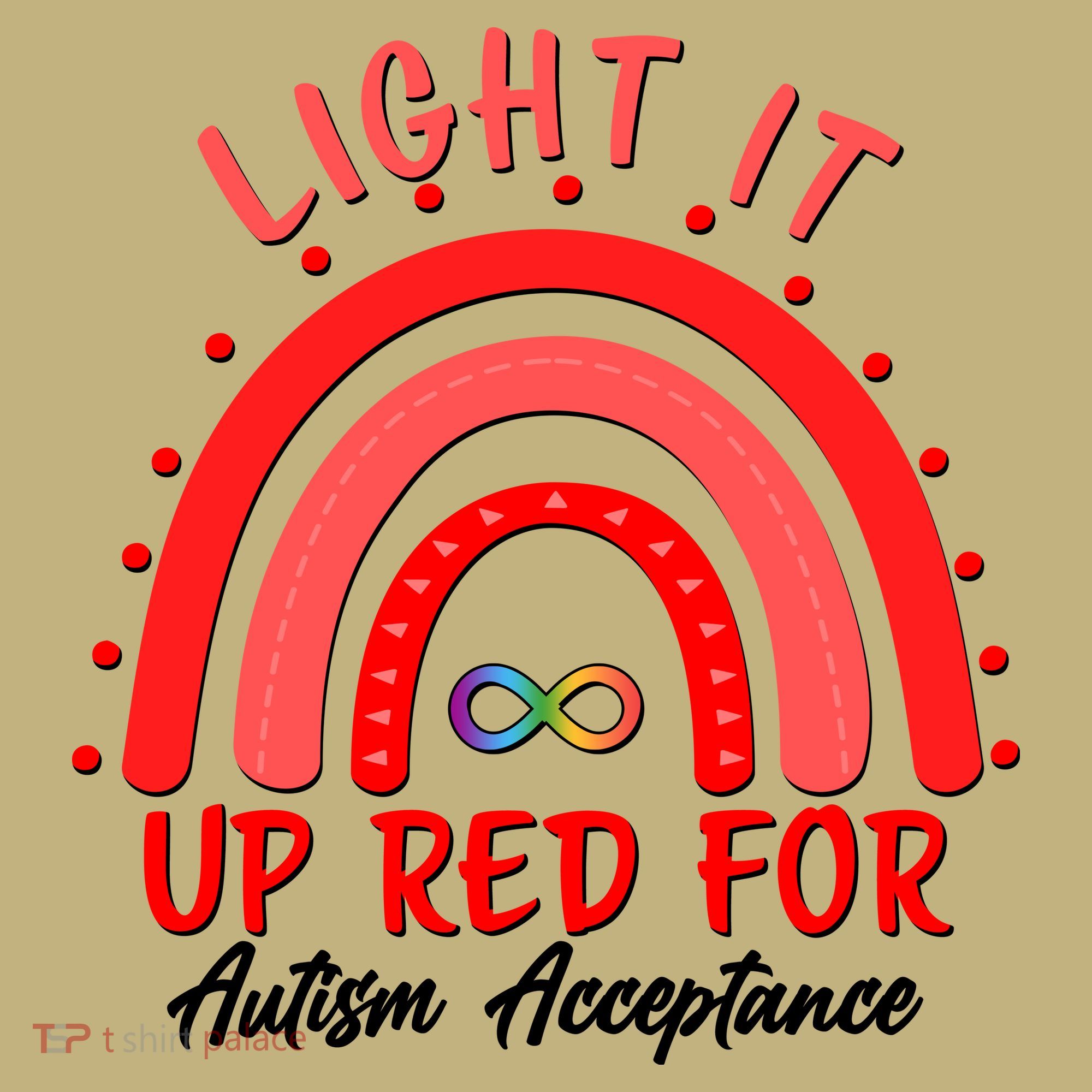 Light It Up Red For Autism Acceptance Red Rainbow Mousepad