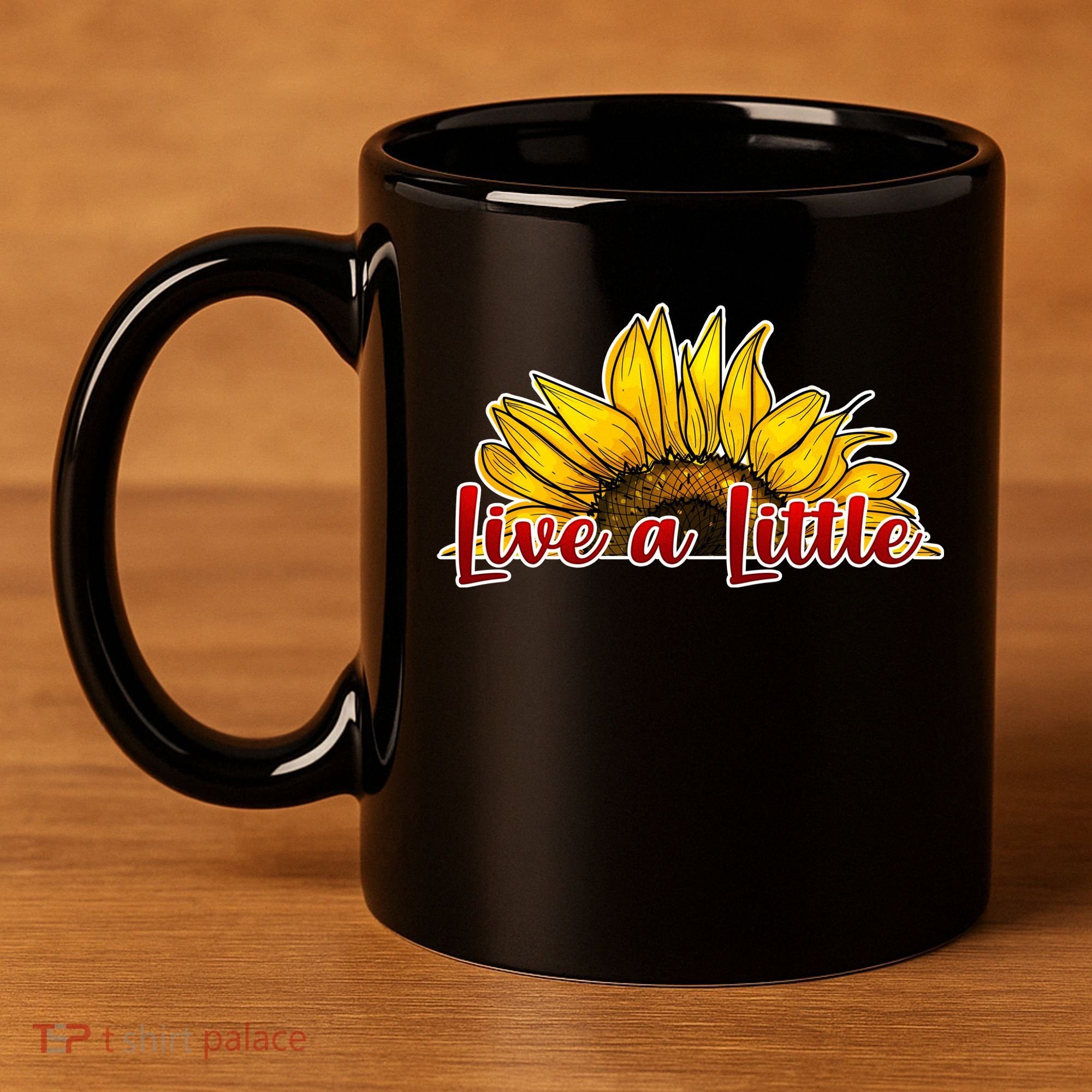 Live A Little Sunflower 11oz C Handle Ceramic Mug