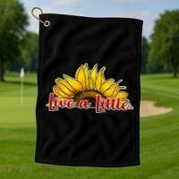 Live A Little Sunflower Golf Towel thumb 1