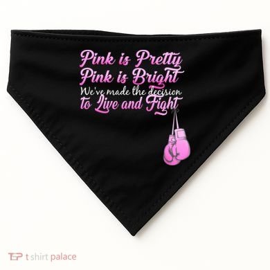 Live And Fight Pink Breast Cancer USA-Made Doggie Bandana