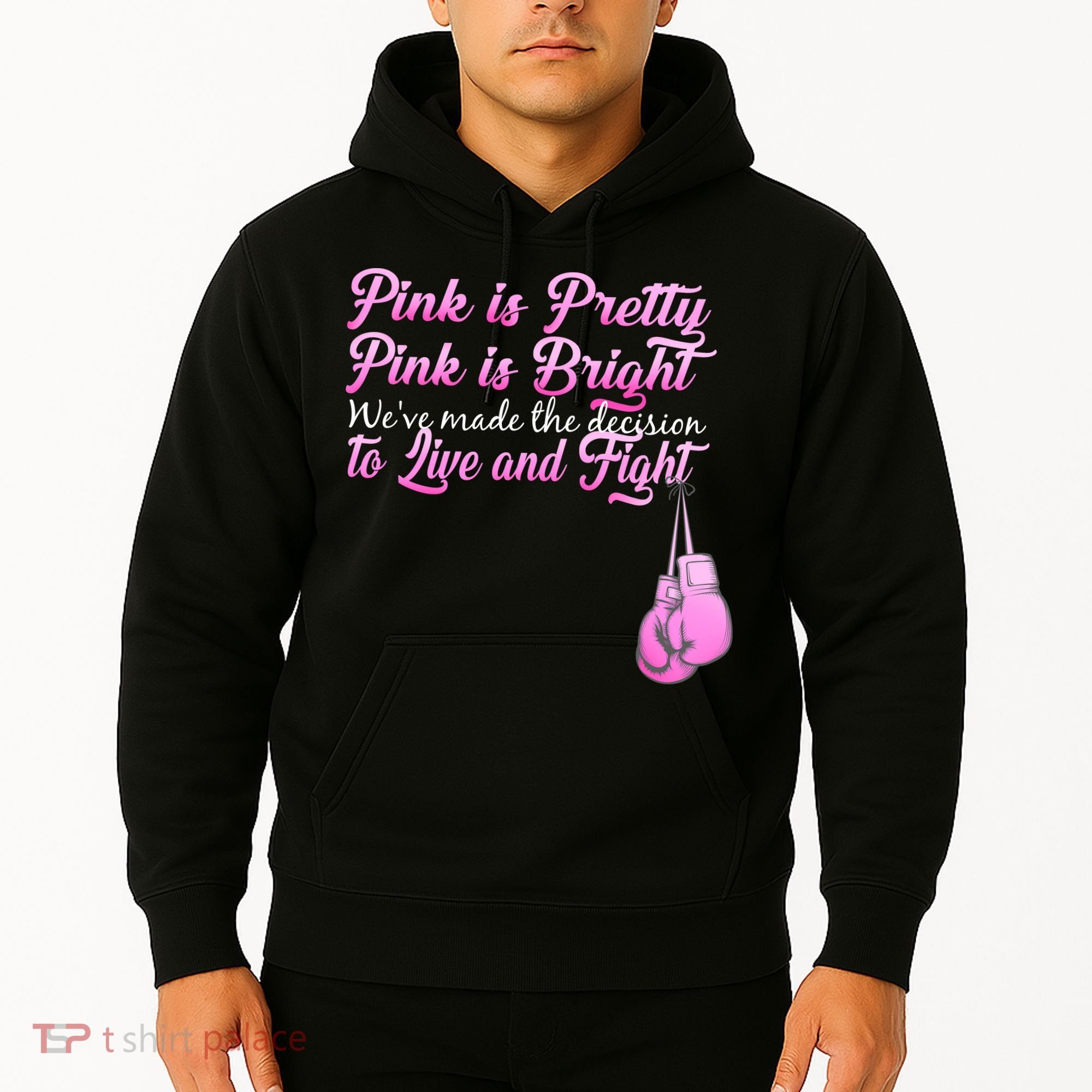 Live And Fight Pink Breast Cancer Hoodie