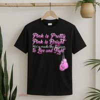 Live And Fight Pink Breast Cancer T-Shirt thumb 2