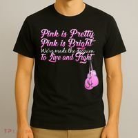 Live And Fight Pink Breast Cancer T-Shirt thumb 3