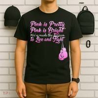 Live And Fight Pink Breast Cancer T-Shirt thumb 6
