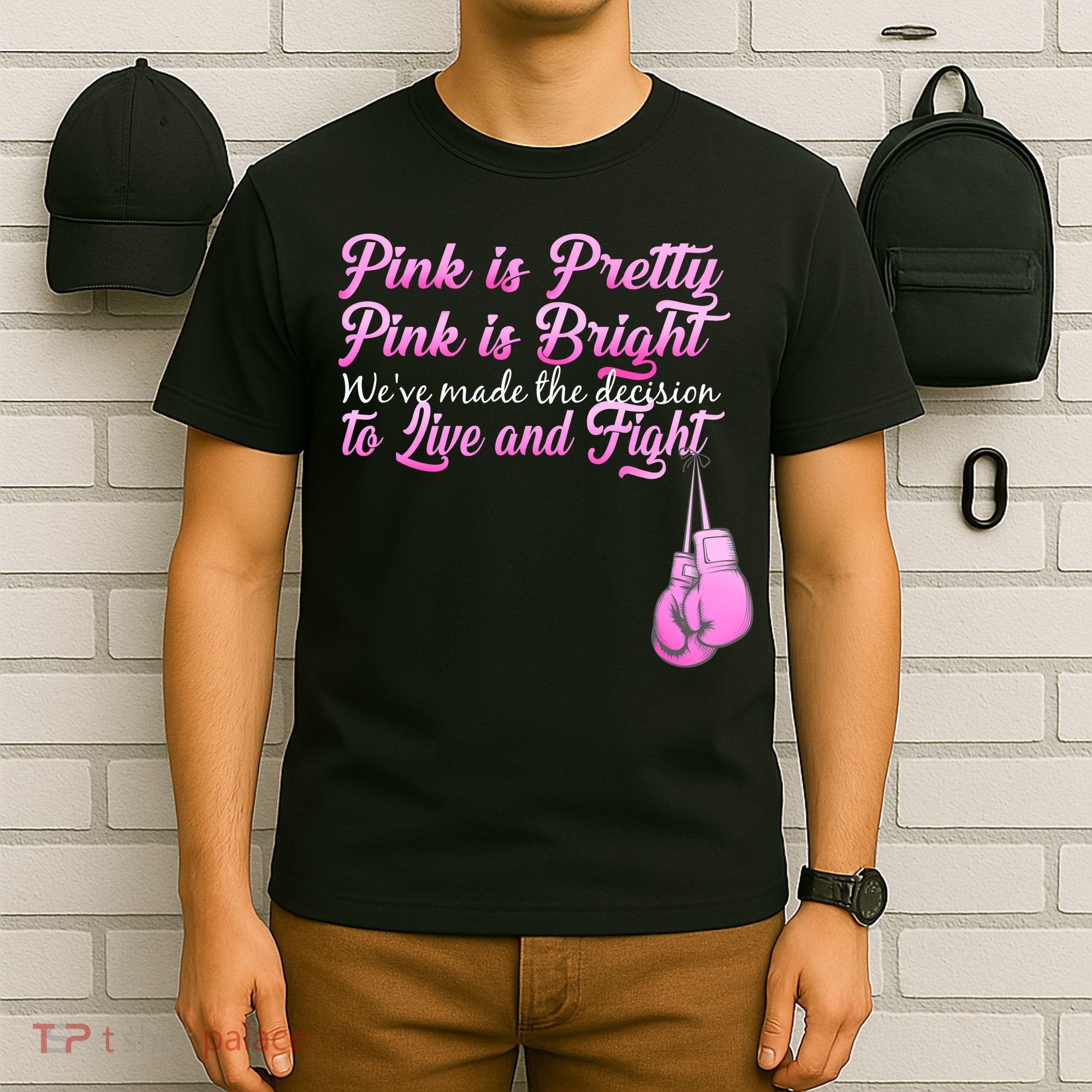 Live And Fight Pink Breast Cancer T-Shirt