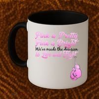 Live And Fight Pink Breast Cancer Coffee Mug thumb 2