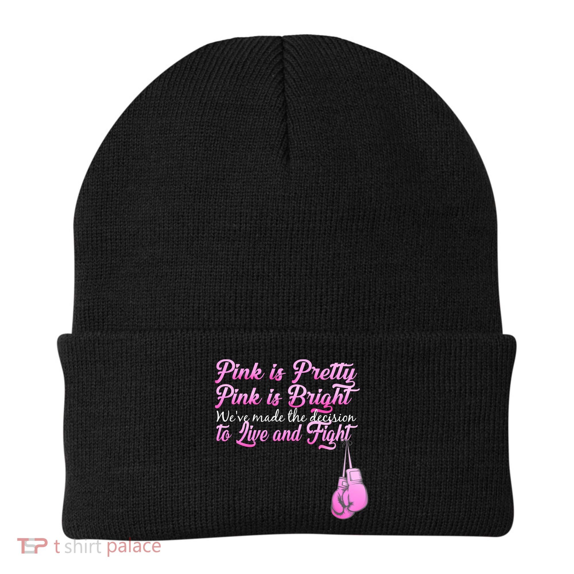 Live And Fight Pink Breast Cancer Beanie