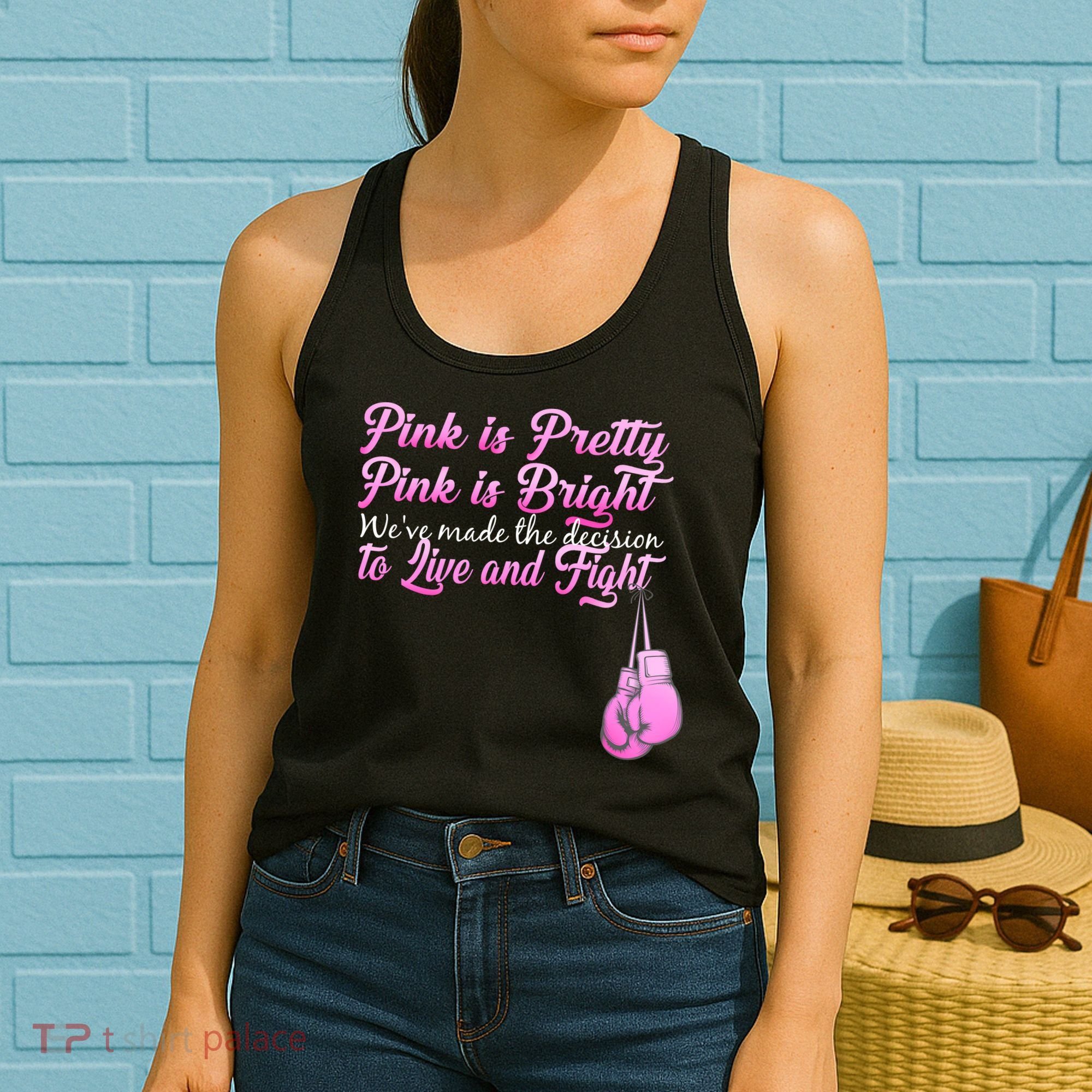 Live And Fight Pink Breast Cancer Women's Tank Top