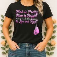 Live And Fight Pink Breast Cancer Women's T-Shirt thumb 2