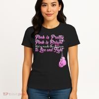 Live And Fight Pink Breast Cancer Women's T-Shirt thumb 4