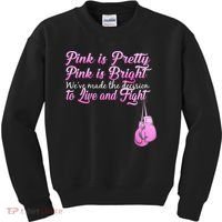 Live And Fight Pink Breast Cancer Kids Sweatshirt thumb 0